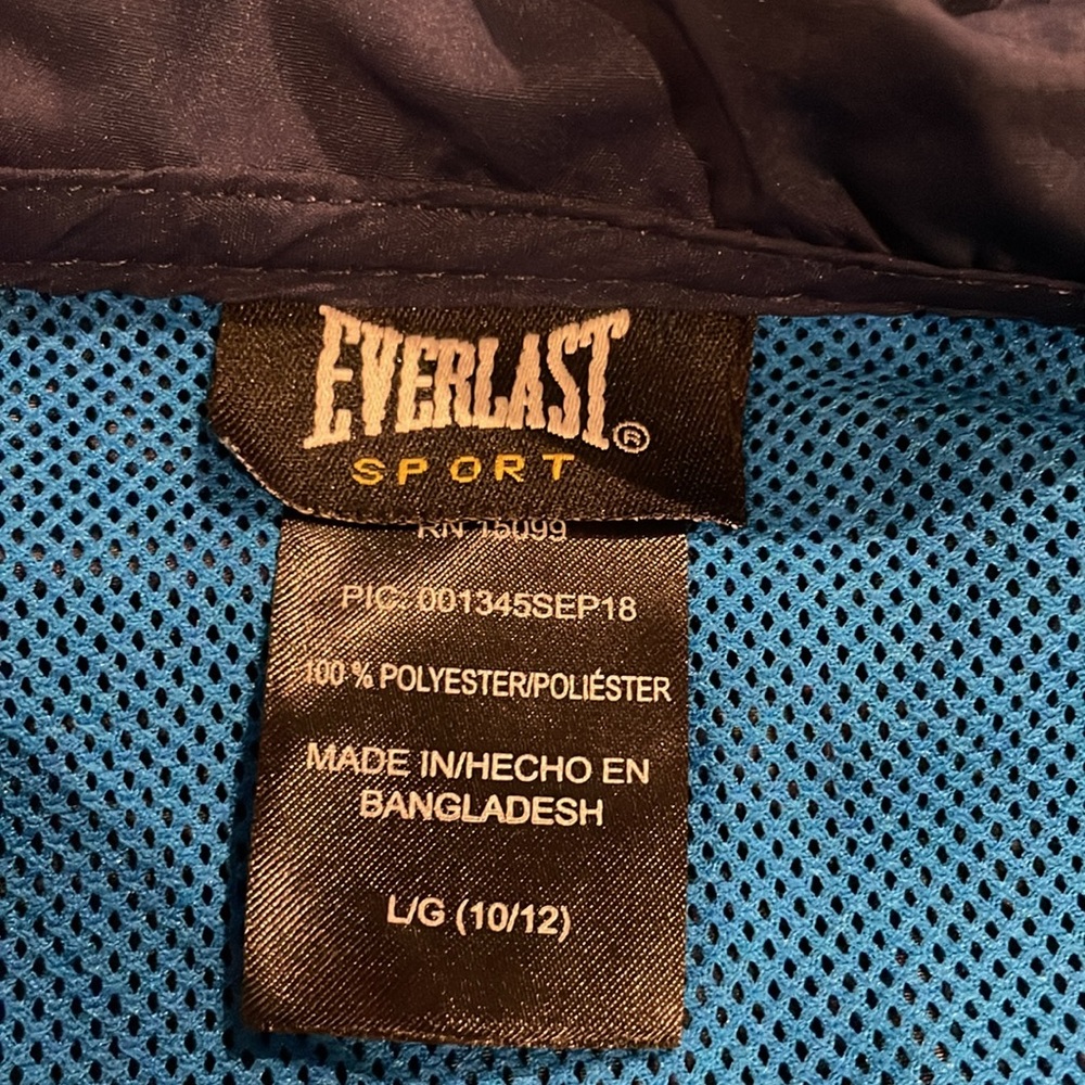 Everlast Sport Windbreaker/lightweight/rain jacket 2 tone blue size large 10/12 - Picture 3 of 6